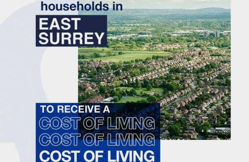 8,000 households in East Surrey to receive a Cost of Living payment