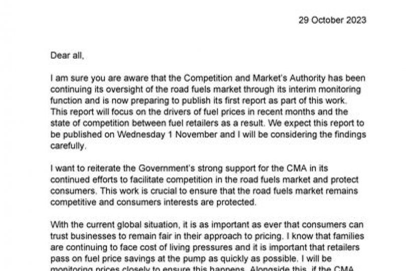 Letter to fuel retailers - Page 1 
