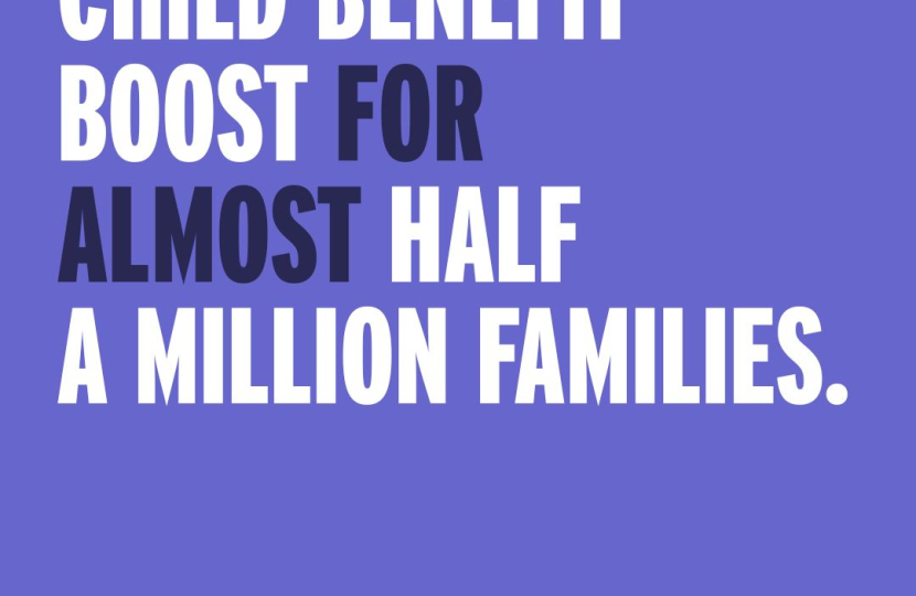 Child Benefit boost for almost half a million families. 