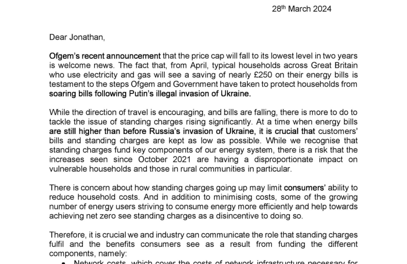 Letter to Ofgem - Page 1