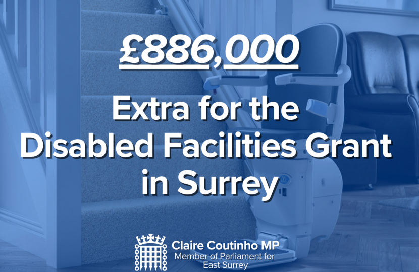 £886,000 extra for the Disabled Facilities Grant in Surrey
