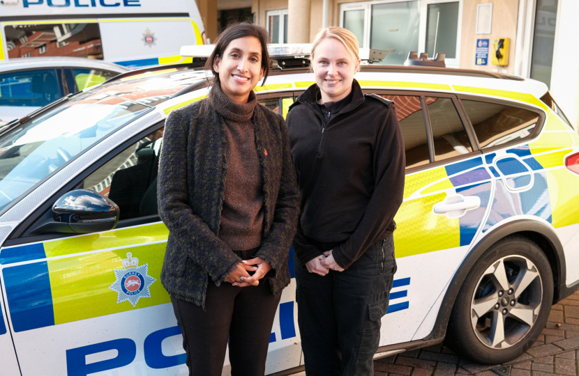 Claire with Lyndsey Whatley at Caterham Police Station
