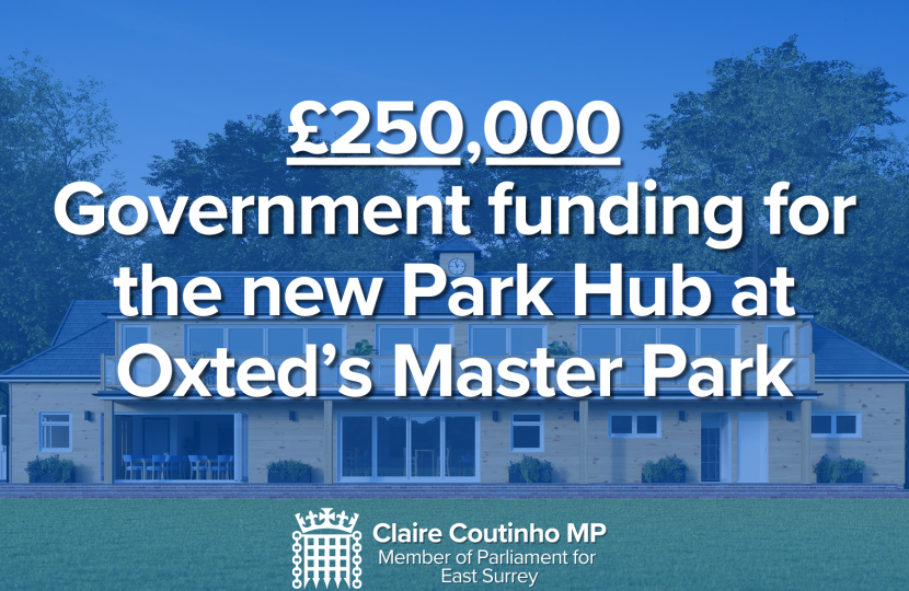 £250,000 Government funding for the new Park Hub at Oxted's Master Park