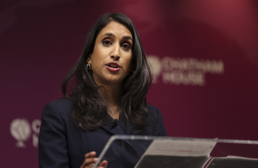 Claire Coutinho delivering a speech at Chatham House