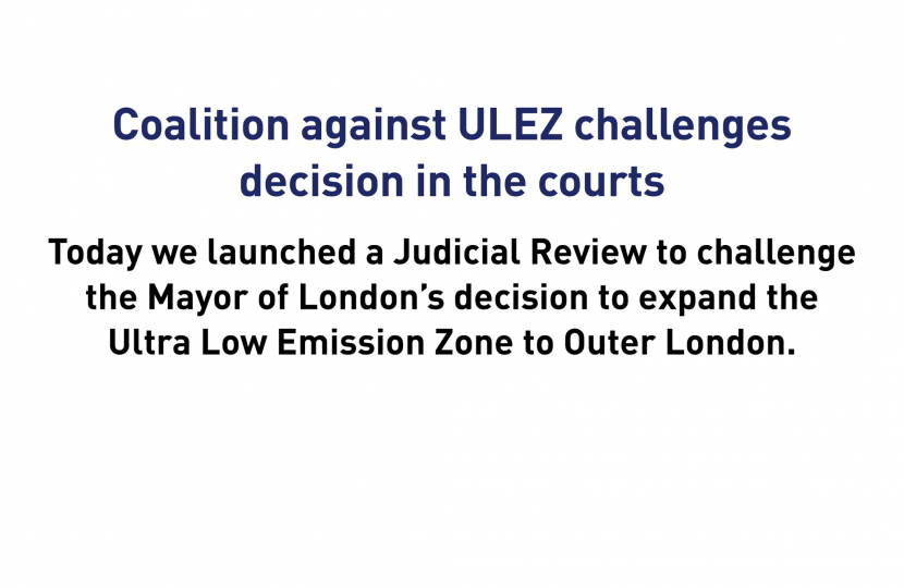 Coalition against ULEZ challenges decision in the courts.