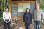 Claire stands with Stephanie Fudge and Mark Dawson from the National Trust