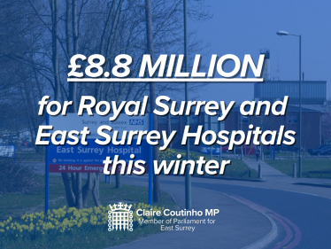 £8.8 million for Royal Surrey and East Surrey Hospitals this winter