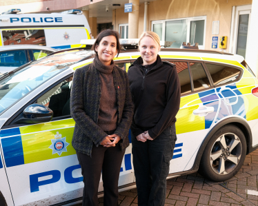 Claire with Lyndsey Whatley at Caterham Police Station